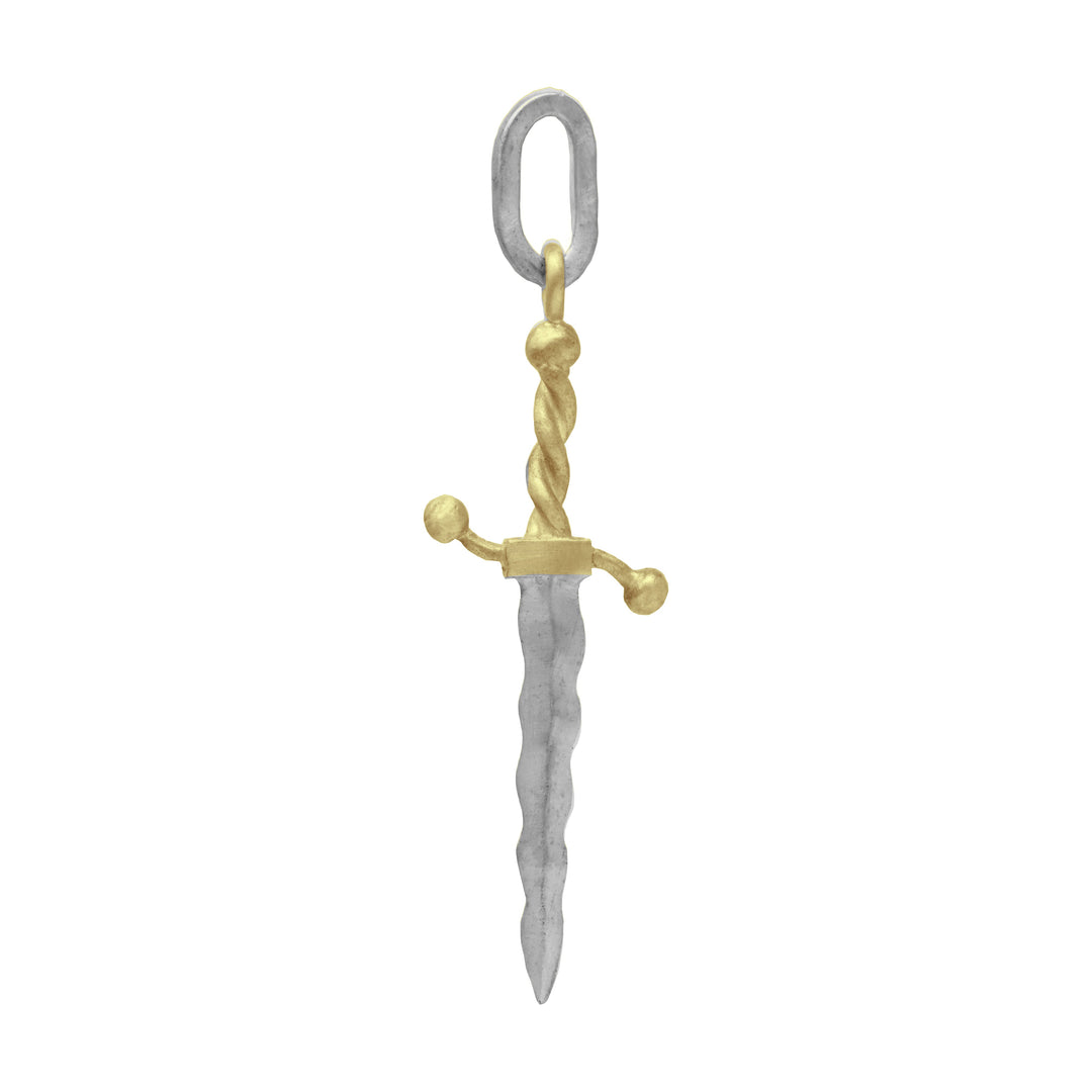 Wavy Dagger Hoop Charm