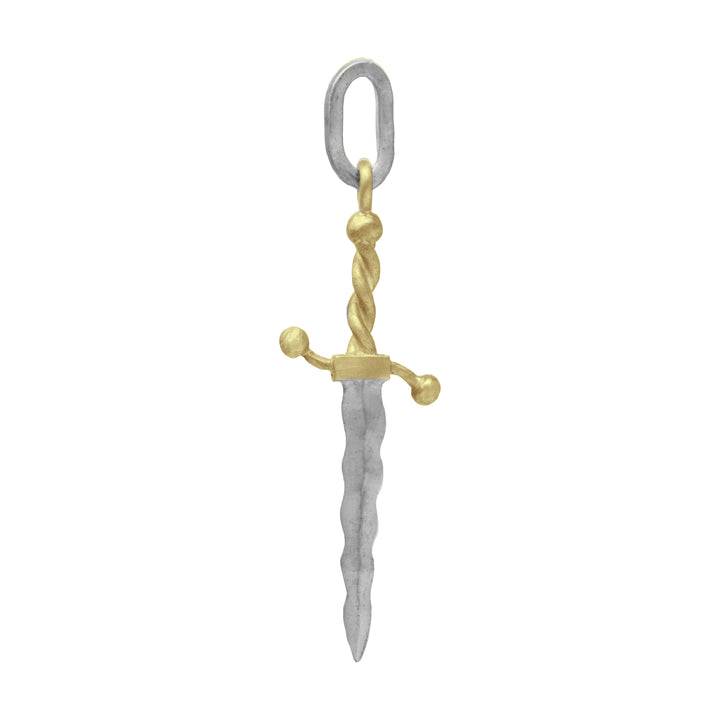 Wavy Dagger Hoop Charm