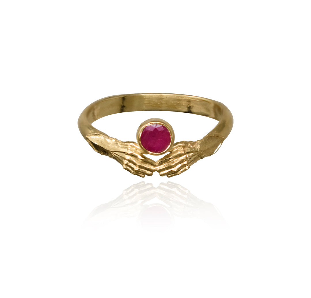 Stronghold Contour Ring with Wyoming Ruby