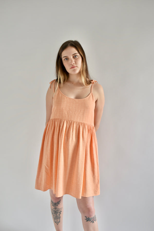 Edith Mini Dress in Peach Cupro *ONLY FOUR LEFT!!!*
