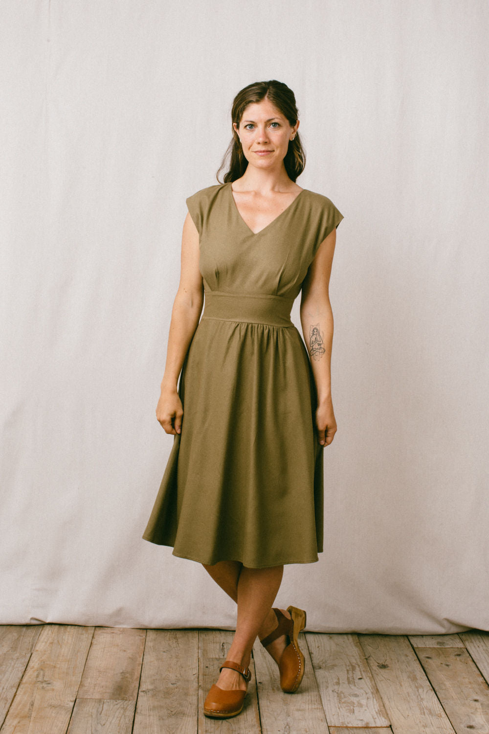 Joy dress in Olive Raw Silk Altar PDX Joy dress in Olive Raw Silk Altar PDX