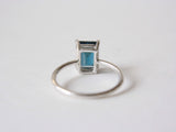 London Blue Topaz Ring, 9x7 Emerald Cut
