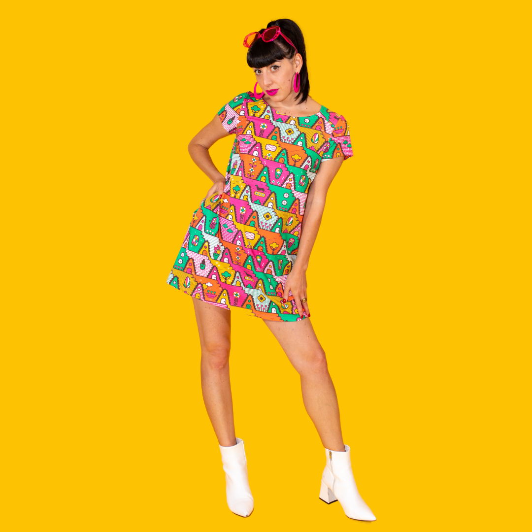 8-Bit A-Frames Tunic in Bright Day