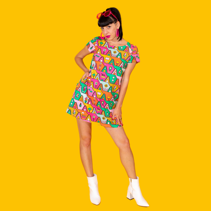 8-Bit A-Frames Tunic in Bright Day