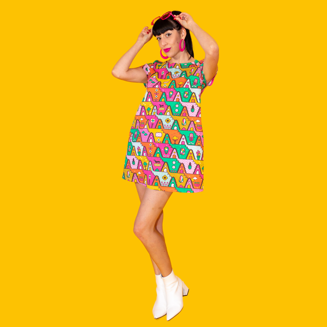 8-Bit A-Frames Tunic in Bright Day