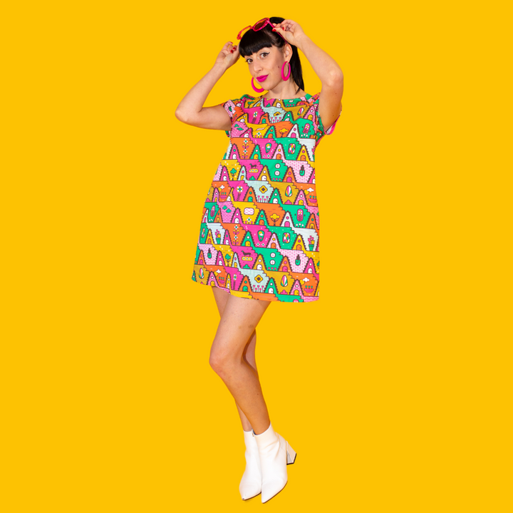 8-Bit A-Frames Tunic in Bright Day