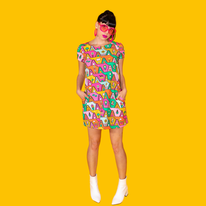 8-Bit A-Frames Tunic in Bright Day