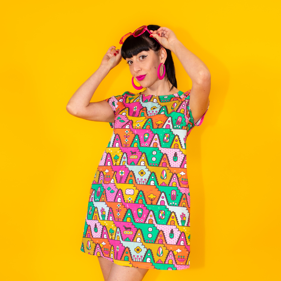 8-Bit A-Frames Tunic in Bright Day