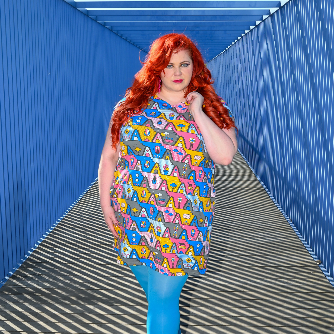 8-Bit A-Frames Tunic in Pretty Pastel