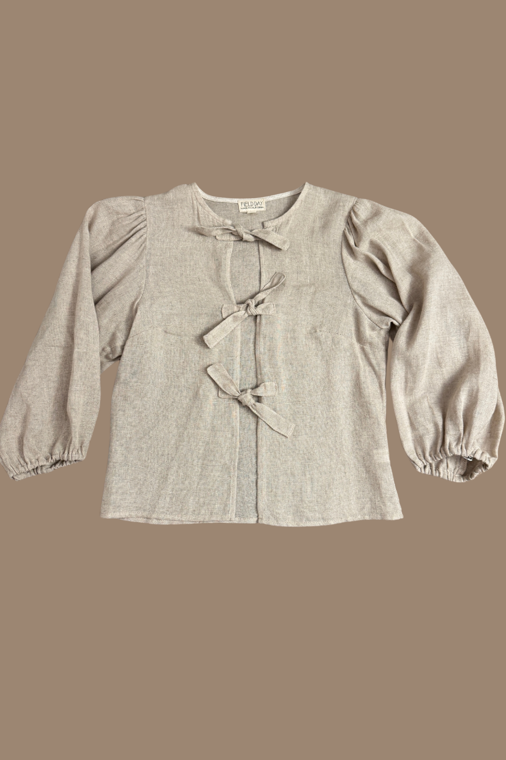 Poet Top in 100% Sand Linen
