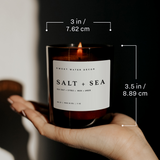 Salt and Sea Soy Candle - Amber Jar - 11 oz