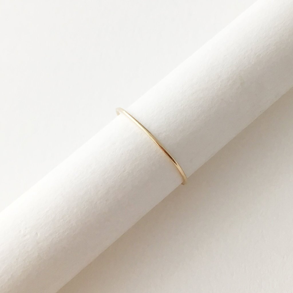 Skinny Stacking Ring, 14k Gold