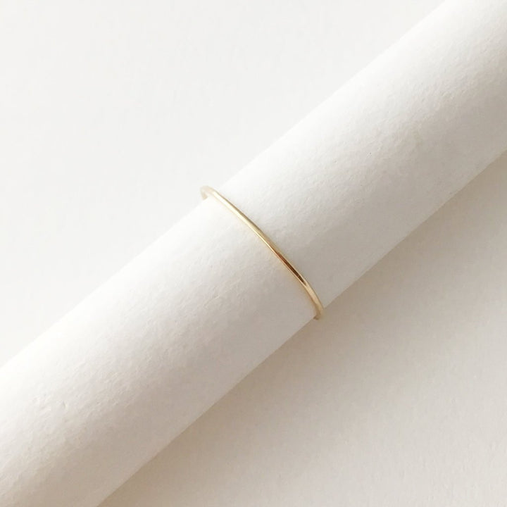 Skinny Stacking Ring, 14k Gold