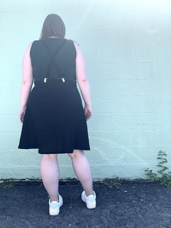 Black Linen Suspender Dress