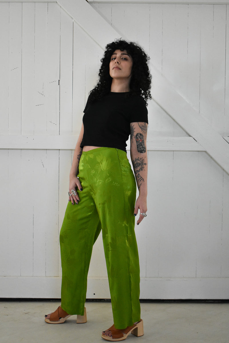 Floral Jacquard Pants