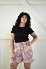 Lavender Floral Pop Shorts