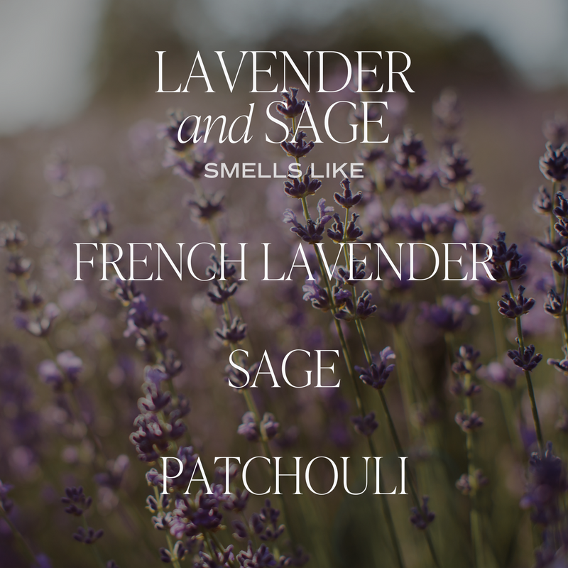 Lavender and Sage Soy Candle - Amber Jar - 9 oz