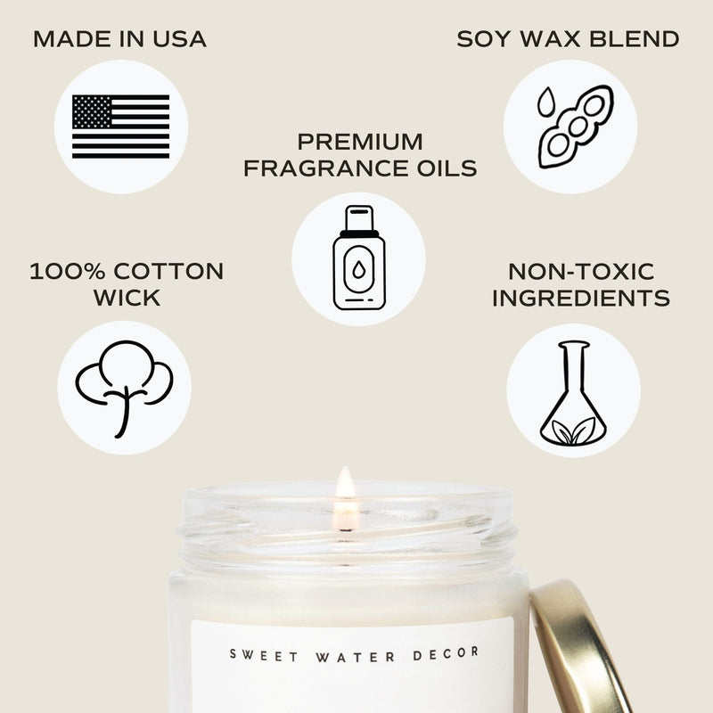 Cashmere and Vanilla Soy Candle - Clear Jar - 9 oz