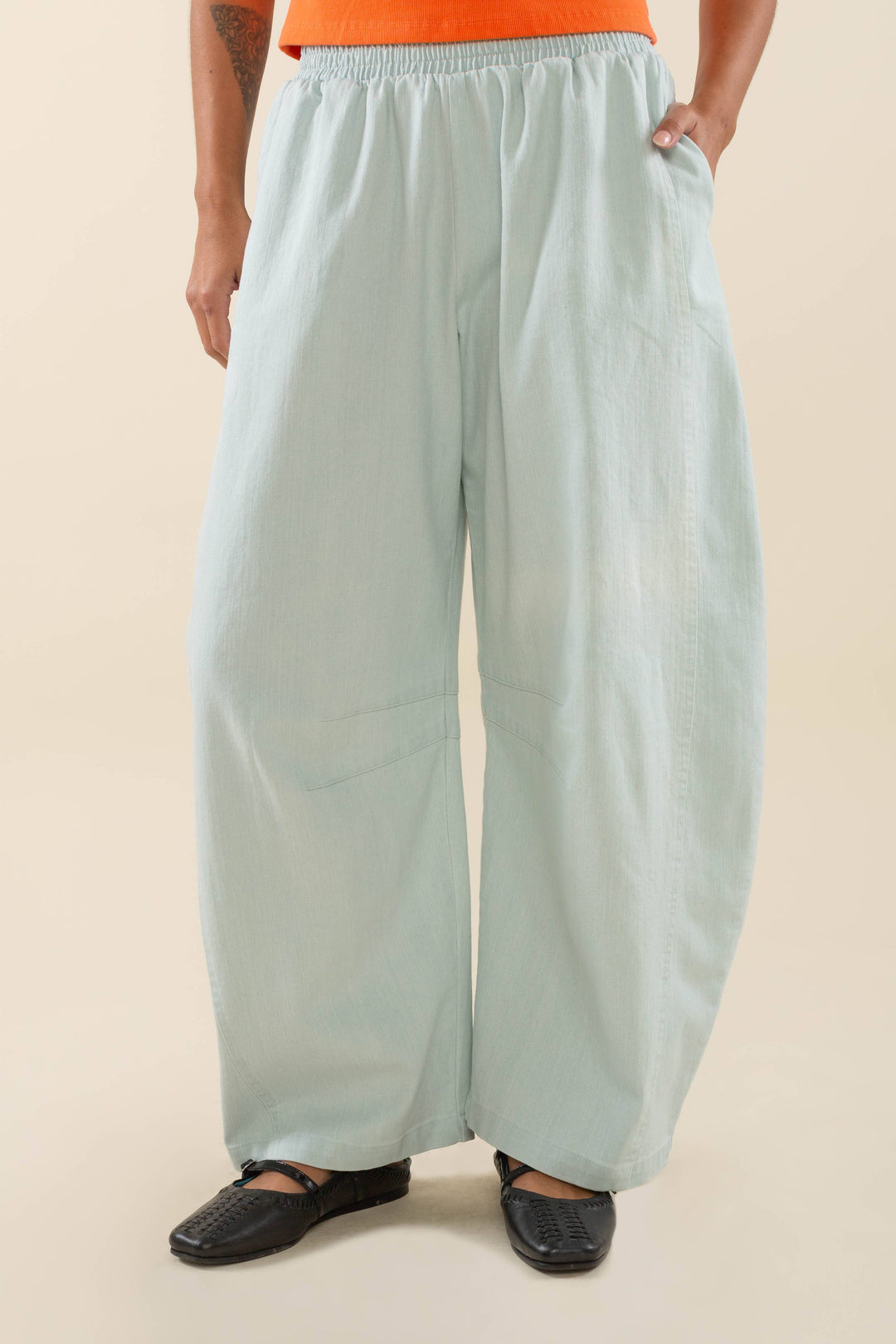 Hudson Bleached Heavyweight Denim Barrel Pant