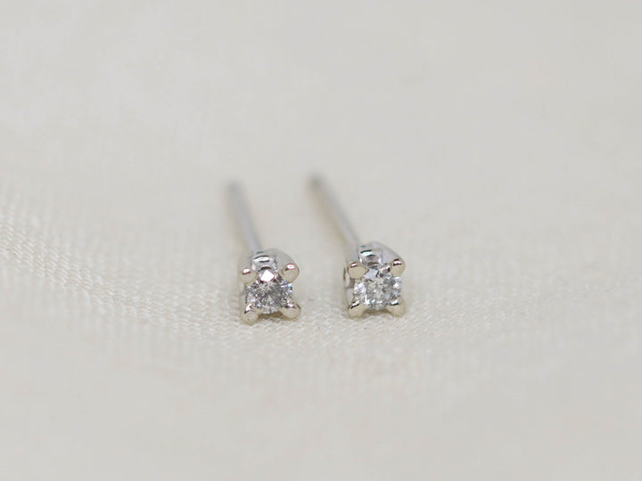 Salt and Pepper Diamond Stud Earrings - 2mm Round