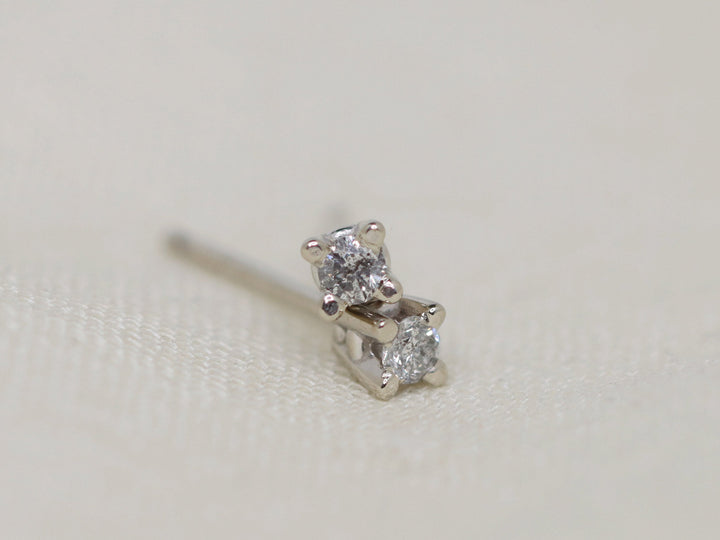 Salt and Pepper Diamond Stud Earrings - 2mm Round