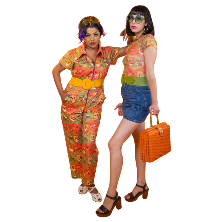 Brownstone Betties Jumpsuit in Pumpkin & Olive