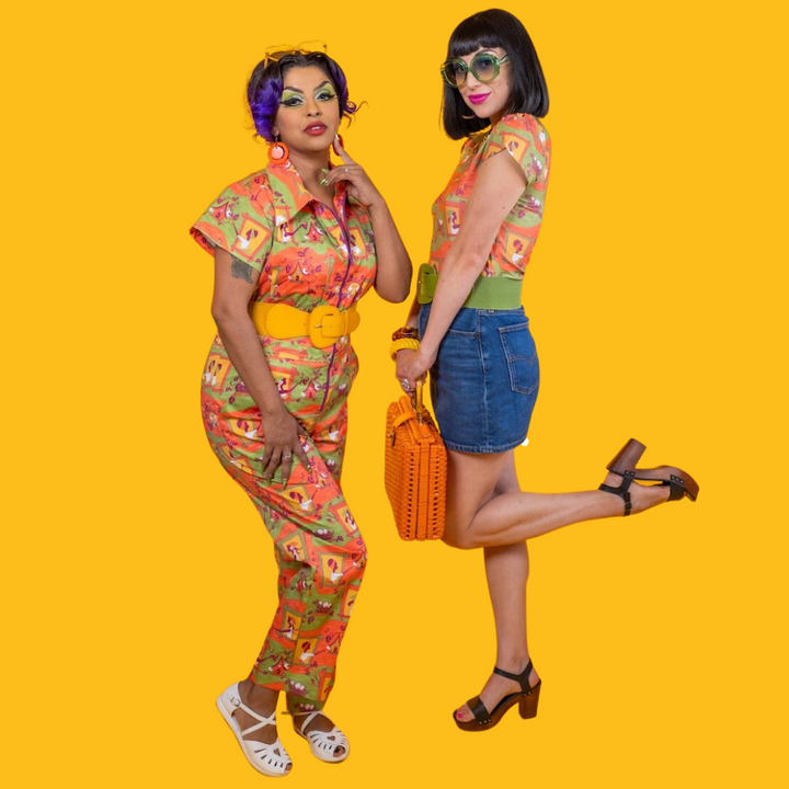 Brownstone Betties Jumpsuit in Pumpkin & Olive