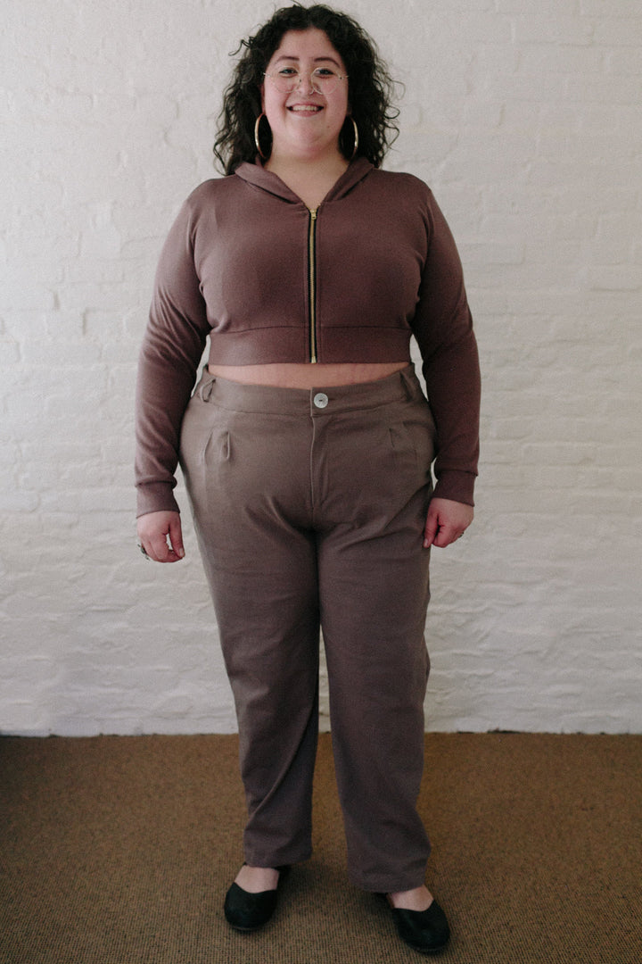 Cropped Hoodie In Sienna Rose