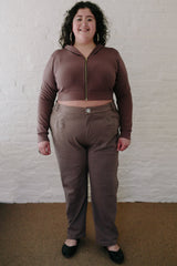 Cropped Hoodie In Sienna Rose