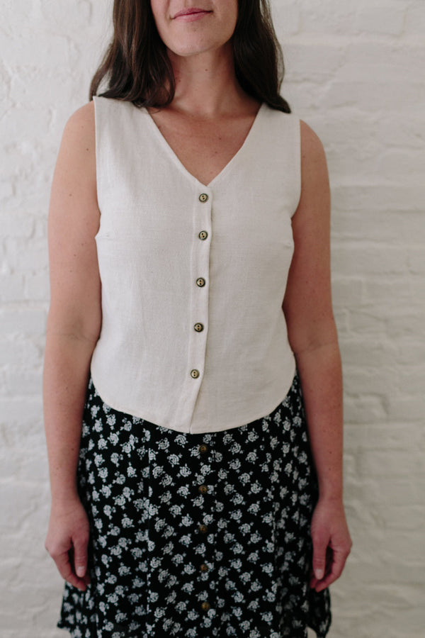 Aviva Top in Oat Linen