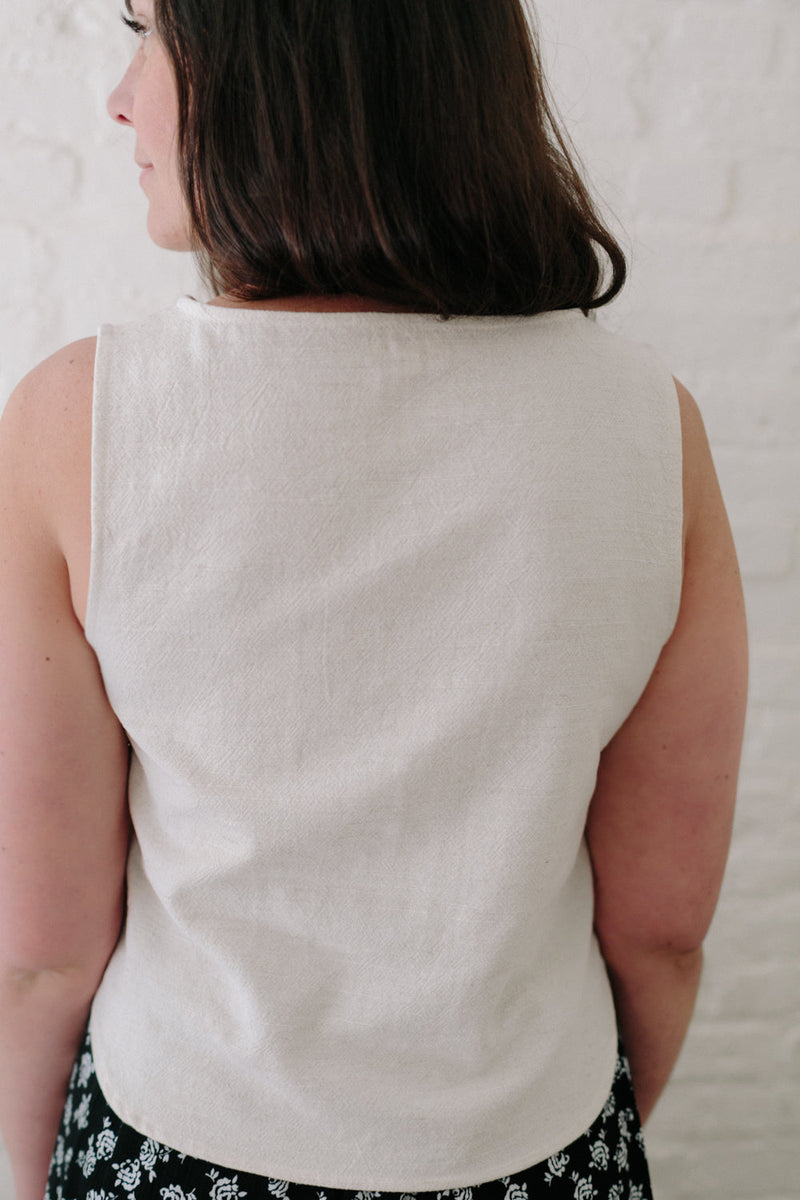 Aviva Top in Oat Linen
