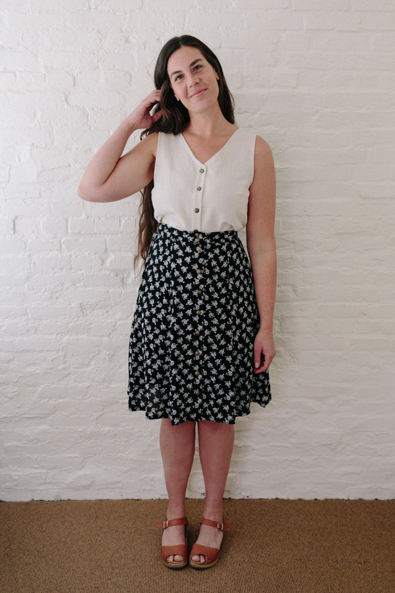 Aviva Top in Oat Linen