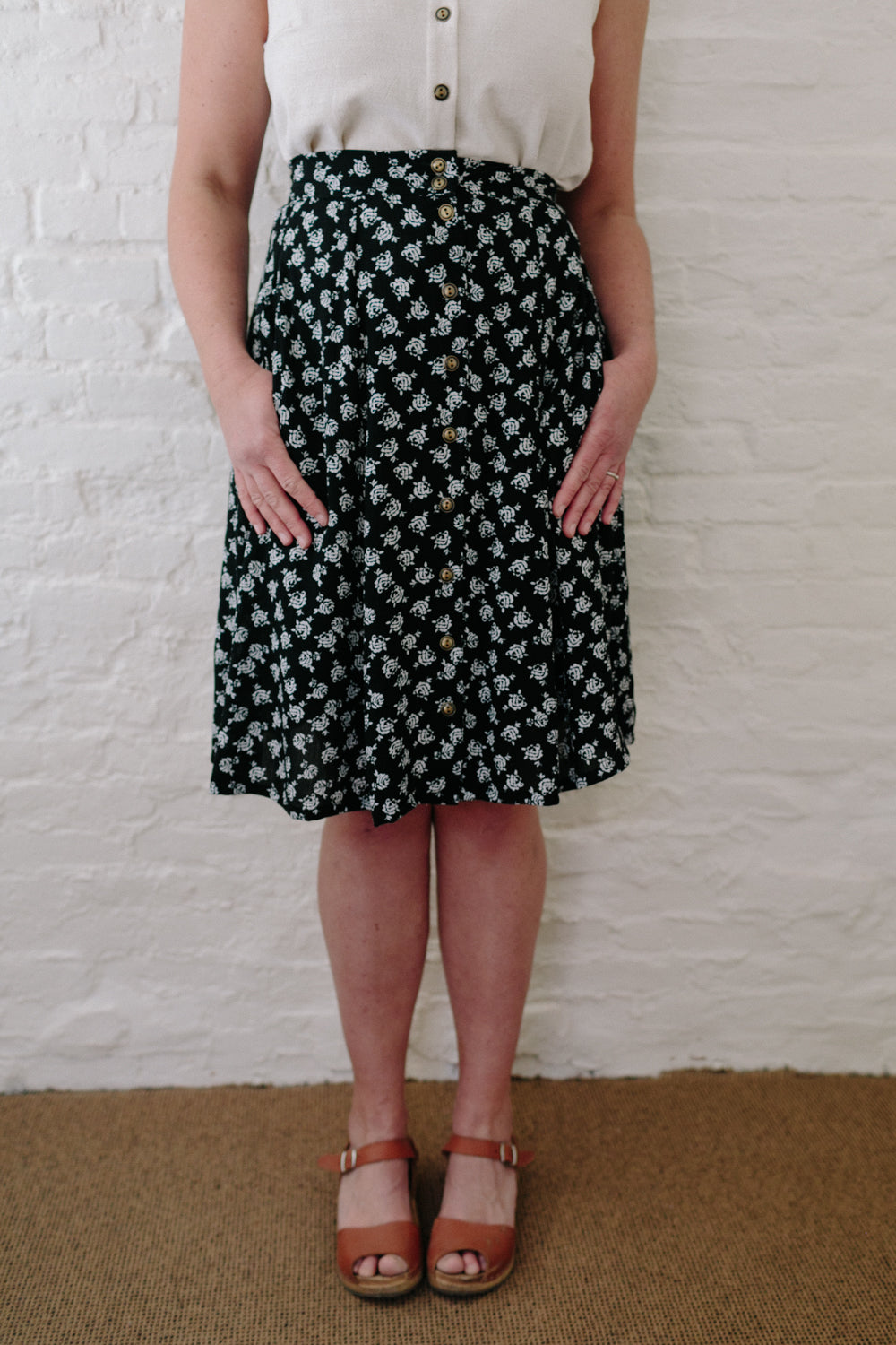 Bae Skirt in Black Rose Crepe