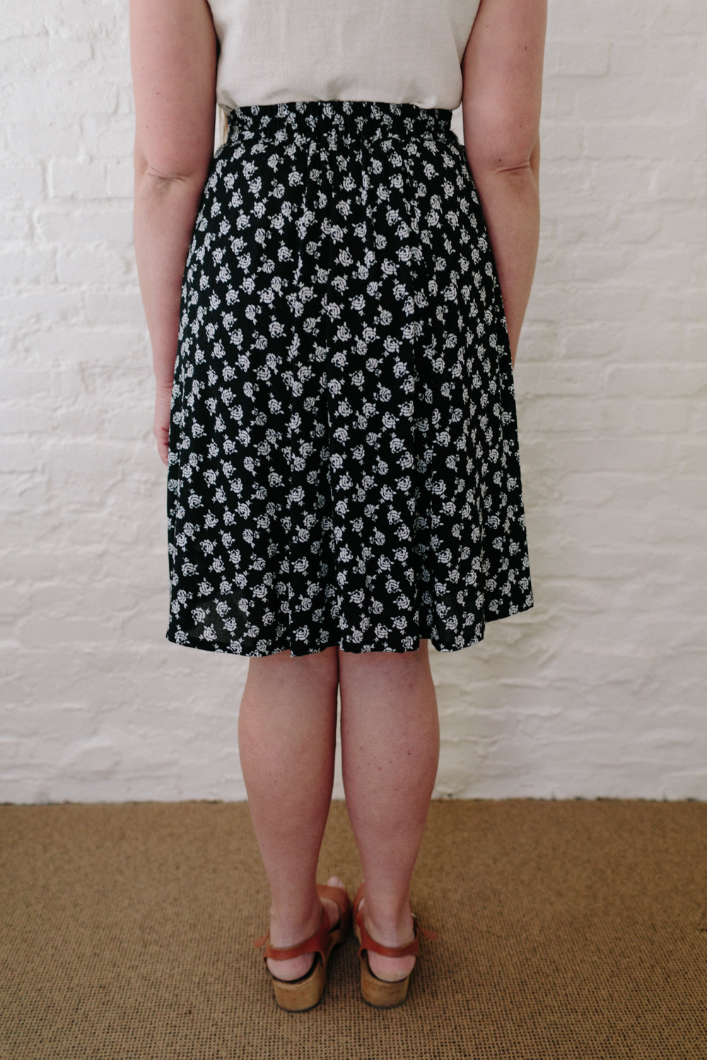 Bae Skirt in Black Rose Crepe