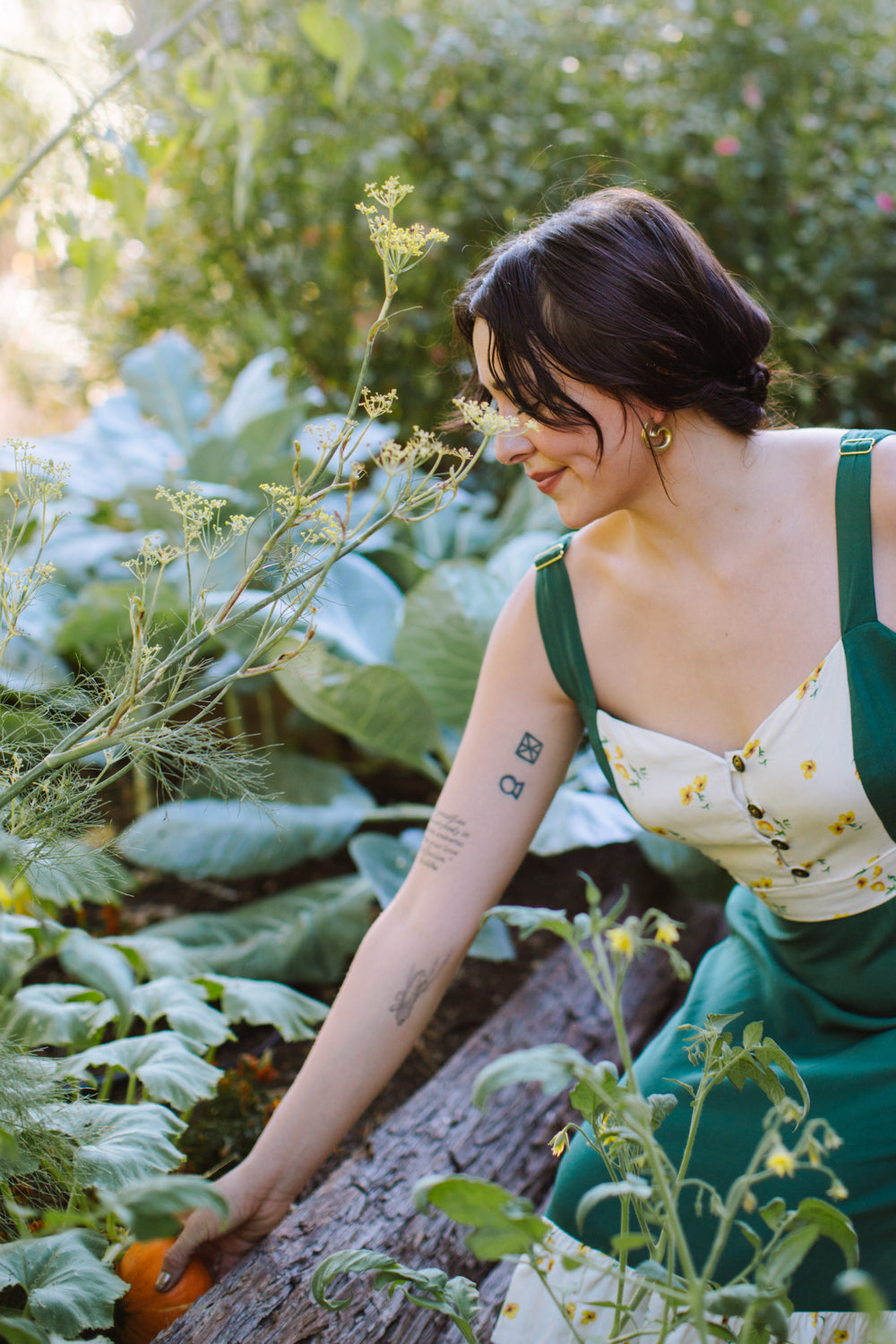 Gemma Dress in Green Poppy L Gemma Dress in Green Poppy L