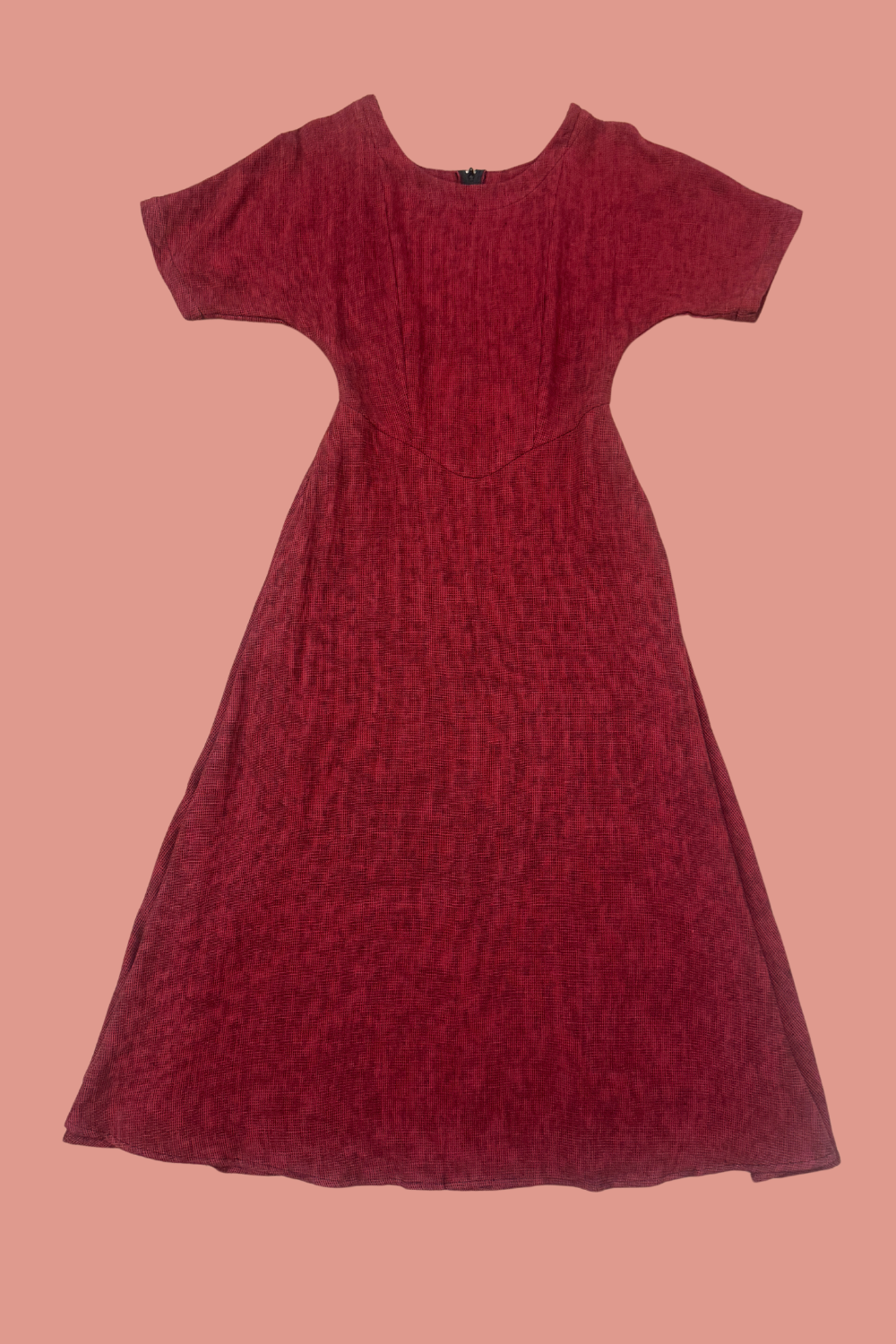 Bella Dress in Ruby Checker S