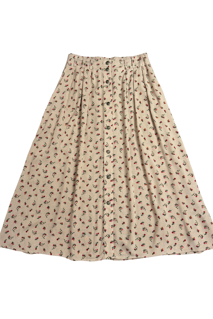 Trices Skirt in Sand Floral Crepe