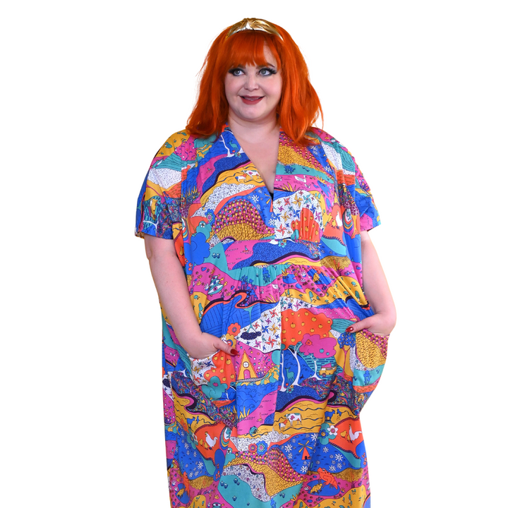 Luscious Landscape Maxi Caftan in Periwinkle Twinkle