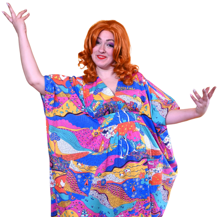Luscious Landscape Maxi Caftan in Periwinkle Twinkle
