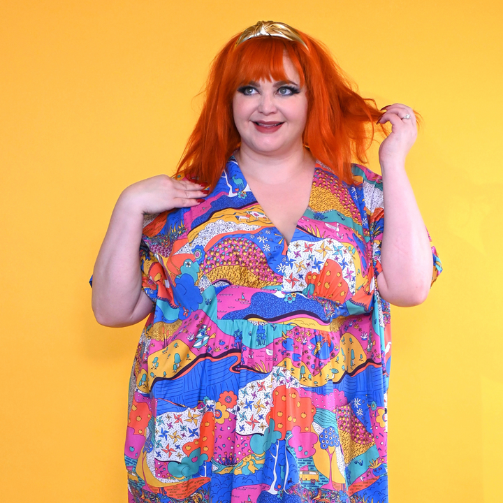 Luscious Landscape Maxi Caftan in Periwinkle Twinkle