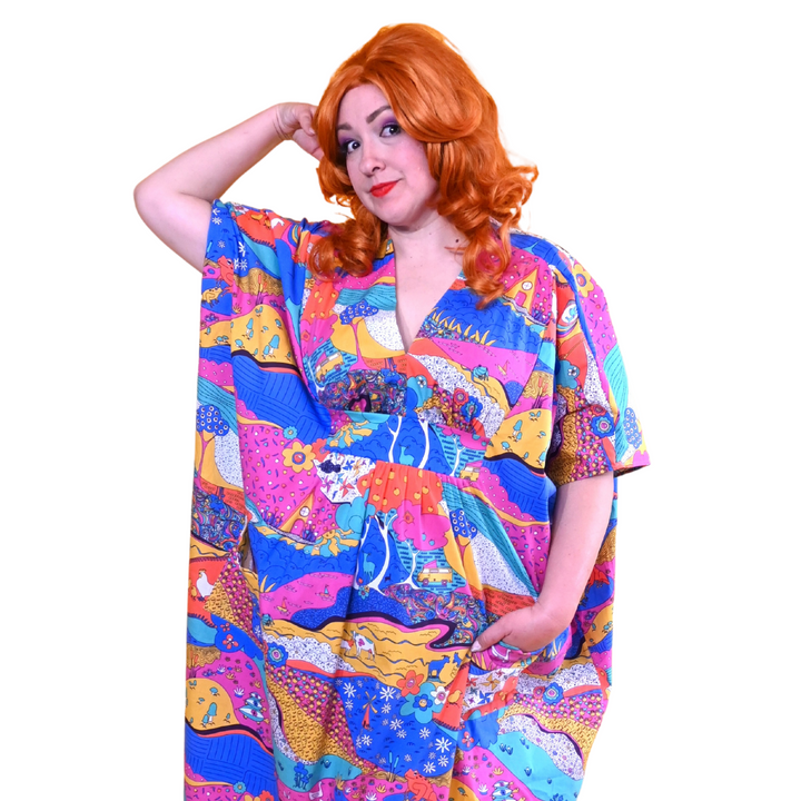 Luscious Landscape Maxi Caftan in Periwinkle Twinkle
