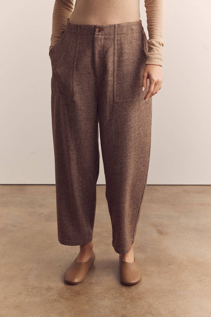 Wool Blend Herringbone Pants - one size left, M/L