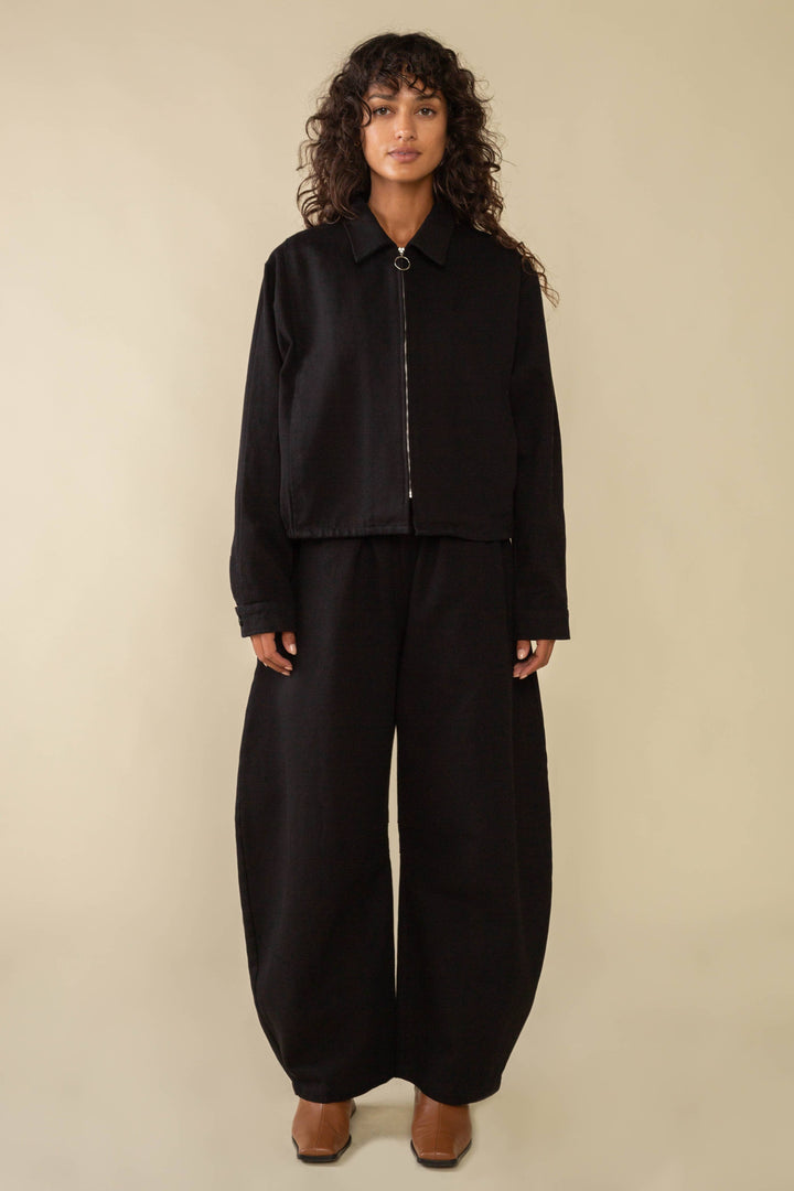 York Heavyweight Bull Denim Barrel Pant - dark wash
