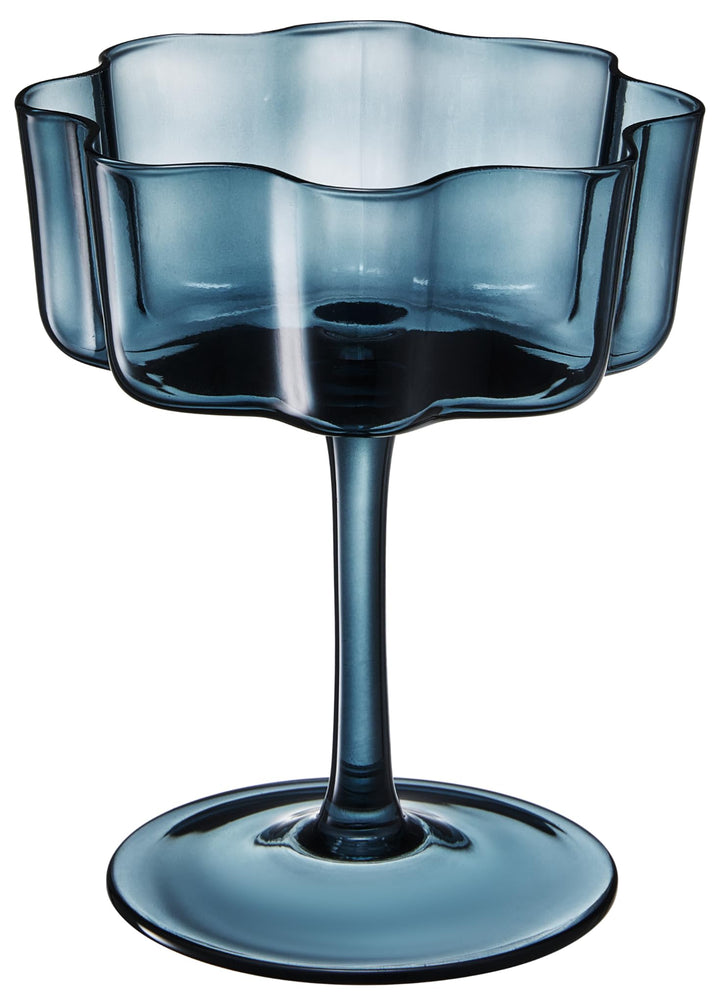 Flower Wave Coupe Cocktail Colored Glasses | Set of 6 | Muted Colors