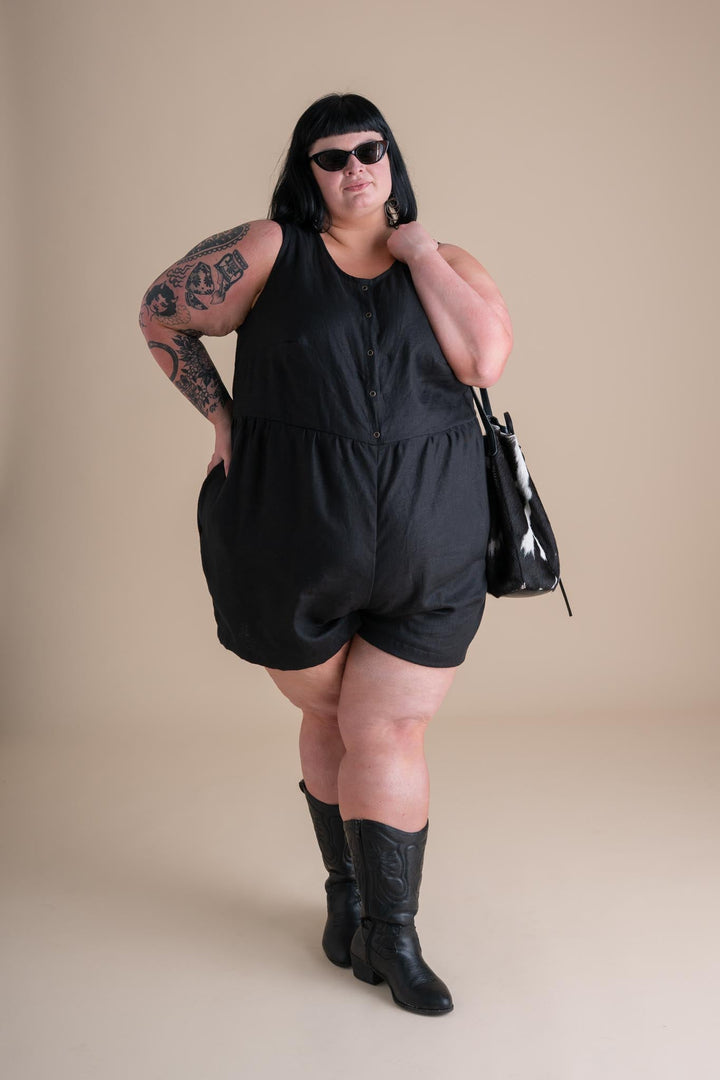 Lisbon Romper (Updated) in Black