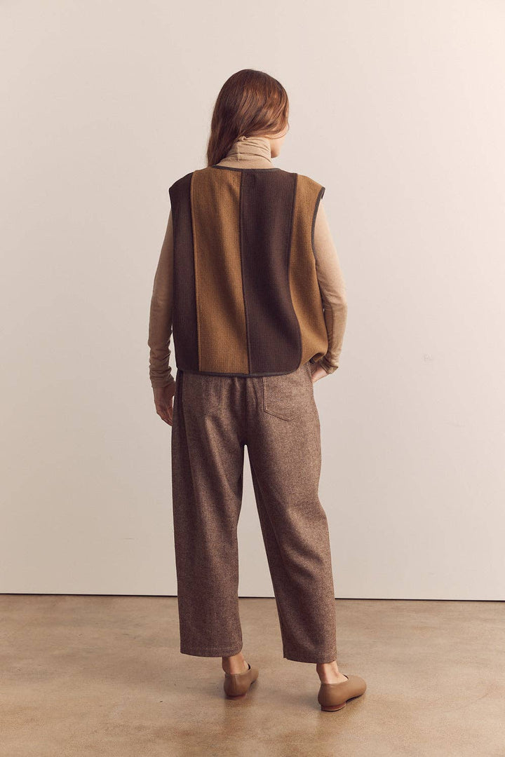 Wool Blend Herringbone Pants - one size left, M/L