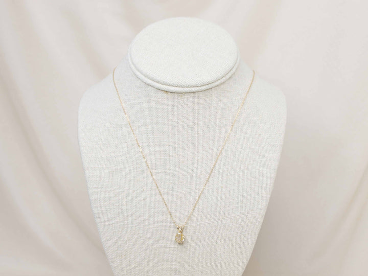 Golden Rutilated Quartz Pendant Necklace - 7mm Round
