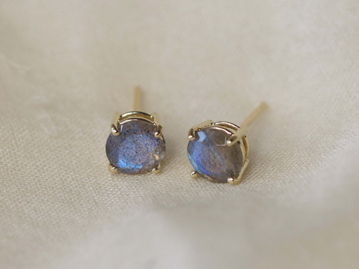 Labradorite Stud Earrings - 7mm Round