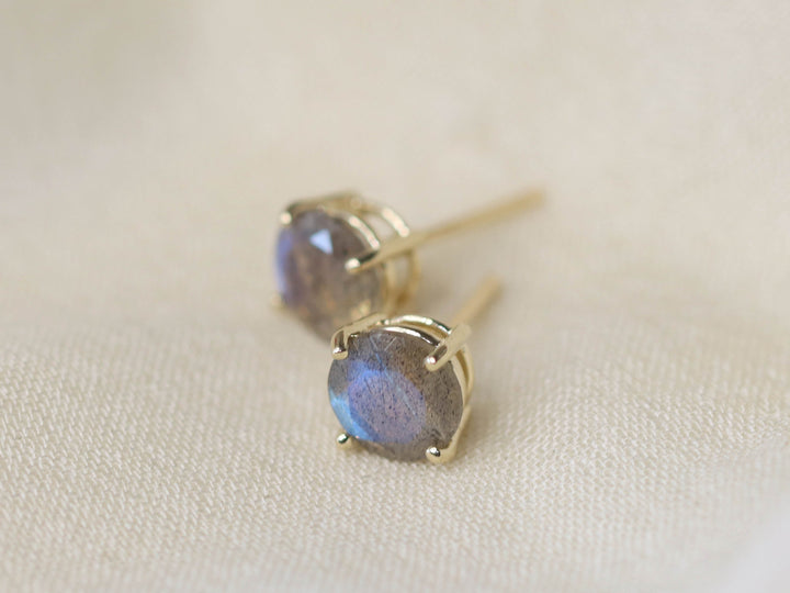 Labradorite Stud Earrings - 7mm Round