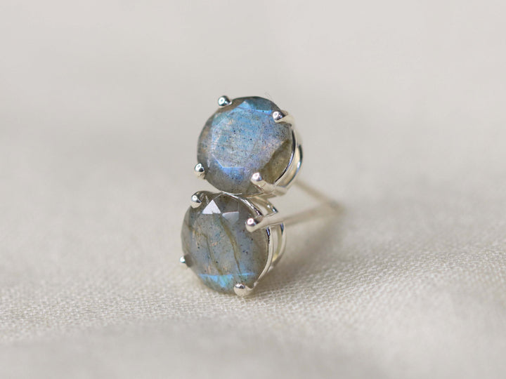Labradorite Stud Earrings - 7mm Round